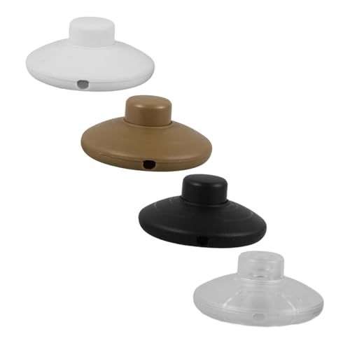 HEALSOPTHY 4 Stück Teiliges Fußschalter Rund Selbsthemmend für Steh und Tischleuchten Einfache Installation Leichtes Design Kompatibel als Ersatz für Bodenschalter Stehlampe Vielseitig von HEALSOPTHY