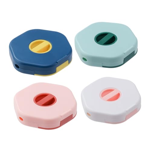 HEALSOPTHY 4 Stück Teiliges Kabelmanagement Box mit Farben Tragbarer Kabelaufwickler für Ladekabel Kopfhörerkabel und USB Datenkabel Ordentliche und Praktische Kabelaufbewahrung für Zuhause von HEALSOPTHY