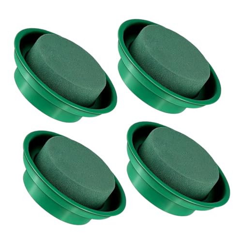 HEALSOPTHY 4 Stück Teiliges Runder Blumenschlamm mit Starker Wasseraufnahme Vielseitiger Steckschwamm für Frische Blumenarrangements DIY Blumenbasis mit Hoher Dichte und Einfacher Handhabung von HEALSOPTHY