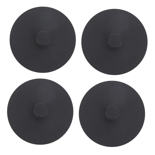 HEALSOPTHY 4 Stück Teiliges Selbstklebendes Metall Wandhaken ohne Bohren Robuste Runde Türhaken für Badezimmer Küche Garderobe Platzsparend und Vielseitig Einsetzbar Schwarz von HEALSOPTHY