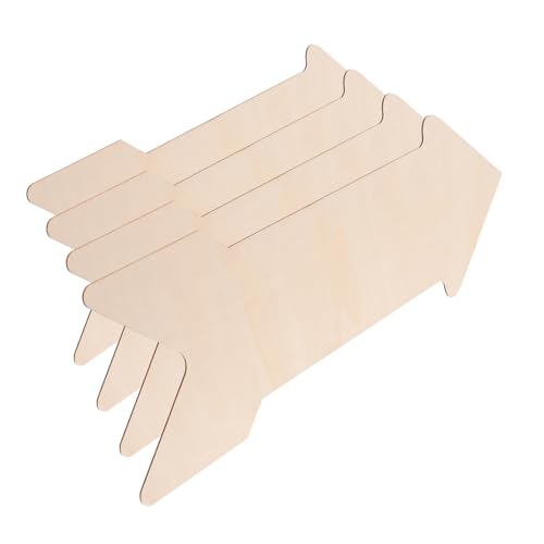 HEALSOPTHY 4 Stück Teiliges Unvollendete Holzpfeil Schilder Robuste Glatte DIY Holzdeko Basteln Pfeilförmige Holzplaketten für Kreative Gravur und Malerei von HEALSOPTHY