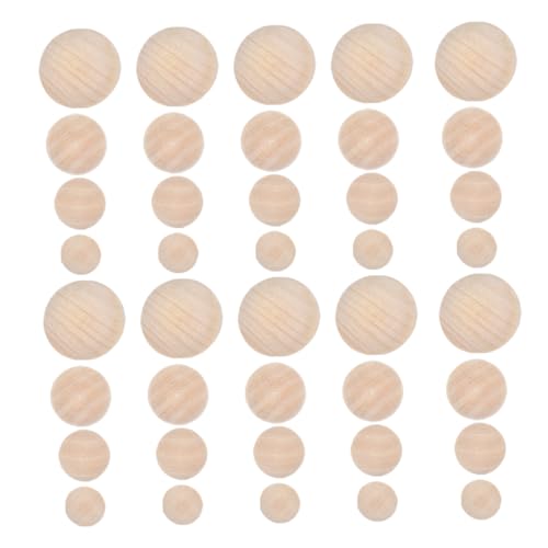 HEALSOPTHY 40 Stück Unfertige Halbkugeln Holz für DIY Projekte Mini Hemisphären zum Schnitzen und Malen für Kreative Bastelideen von HEALSOPTHY