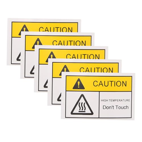 HEALSOPTHY 5 Blätter Hochtemperatur Warnaufkleber Caution Hot Surface Sticker für Maschinen Sicherheitswarnung Nicht Berühren Hitzebeständig und Sichtbar für Heizgeräte Ofen Bügeleisen von HEALSOPTHY