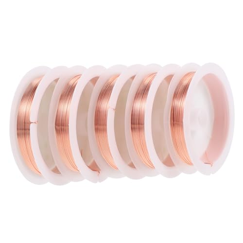 HEALSOPTHY 5 Rollen Kupferdraht pro Flexibler Basteldraht für Schmuckherstellung Drahtformen Basteln und Blumenarrangements Langlebig und Biegsam Rotkupferfarben HEALSOPTHY 5 Rollen Kupferdraht pro Flexibler Basteldraht für Schmuckherstellung Drahtformen Basteln und Blumenarrangements Langlebig und Biegsam Rotkupferfarben von HEALSOPTHY