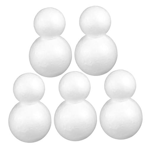 HEALSOPTHY 5 STK. Teiliges DIY Schneemann Bastelset aus Schaumstoff Doppelkugel Sichere Bastelmaterialien für Handbemalbare Winterdekoration für Tisch und Regal Kreative Weihnachtsfiguren zum von HEALSOPTHY
