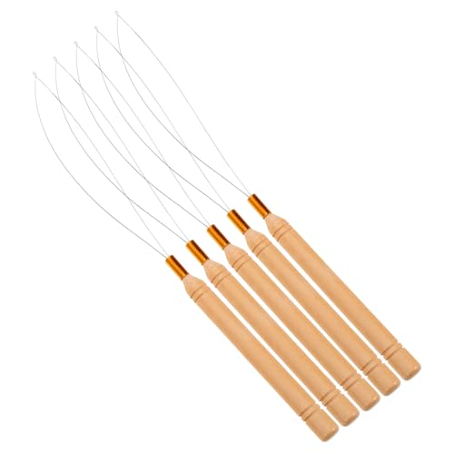 HEALSOPTHY 5 Stück Teiliges Beading Threading Tool mit Holzgriff DIY Perlen Einfädelwerkzeug aus Zeitsparend für Schmuckherstellung Wie Armbänder und Halsketten von HEALSOPTHY