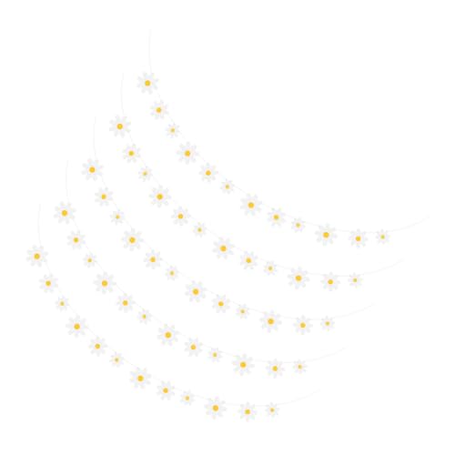 HEALSOPTHY 5 Stück Teiliges Daisy Blumen Banner Hängende Partydeko Einfache Anbringung Vielseitig für Geburtstagsfeiern Innen und Außenbereich für und Tischdekoration von HEALSOPTHY