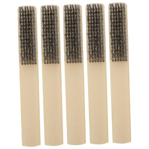 HEALSOPTHY 5 Stück Teiliges Drahtbürsten mit Holzgriff Edelstahl Stahlbürsten für Gründliche Reinigung und Entrosten Ergonomisch und Langlebig für Industrie und Haushalt von HEALSOPTHY