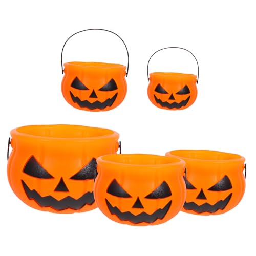 HEALSOPTHY 5 Stück Teiliges Halloween Kürbis Süßigkeiten Eimer Set aus Stabilem Kunststoff Leicht mit Henkel Dekorativ und Wiederverwendbar für Halloween Partys Gruselige Herbstdeko und HEALSOPTHY 5 Stück Teiliges Halloween Kürbis Süßigkeiten Eimer Set aus Stabilem Kunststoff Leicht mit Henkel Dekorativ und Wiederverwendbar für Halloween Partys Gruselige Herbstdeko und von HEALSOPTHY
