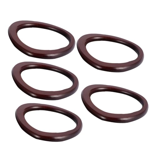 HEALSOPTHY 5 Stück Teiliges Holz taschenhenkel für Damen Glatte Langlebige DIY Handtaschengriffe Praktische Ersatzgriffe für Umhängetaschen und Selbstgemachte Taschen Kaffeebraun von HEALSOPTHY