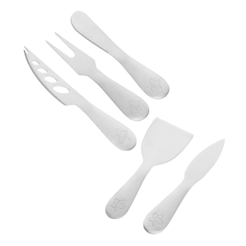 HEALSOPTHY 5 Stück Teiliges Käsemesser Set aus Vielseitige Käse und Buttermesser für Harte Butter Kompakt Leicht Leicht zu Reinigen für Zuhause Restaurant und Outdoor Einsätze von HEALSOPTHY