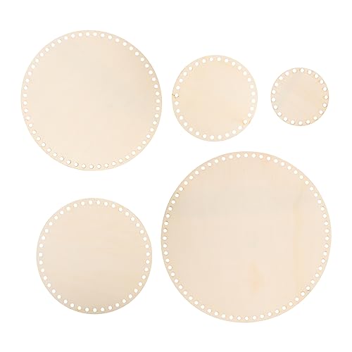 HEALSOPTHY 5 Stück Teiliges Set Runder Holzboden für DIY Korbgestaltung Vorbereitet für Häkel und Stickprojekte für Anfänger und Profis mit Vorgebohrten Löchern für Einfaches Arbeiten HEALSOPTHY 5 Stück Teiliges Set Runder Holzboden für DIY Korbgestaltung Vorbereitet für Häkel und Stickprojekte für Anfänger und Profis mit Vorgebohrten Löchern für Einfaches Arbeiten von HEALSOPTHY