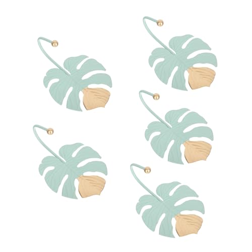 HEALSOPTHY 5 Stück Wandhaken aus Metall in Blattform Kreative Bohrfreie Aufbewahrungshaken für Wohnzimmer Küche Bad und Büro Einfache Installation Langlebig und Glatt Verarbeitet Grün von HEALSOPTHY