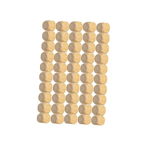 HEALSOPTHY 50 Stück Holzwürfel Blanko Würfel Set Sechseitige Quadratische Holzblöcke für Basteln DIY Puzzle und Spielrequisiten Naturbelassene Holzwürfel zum Bemalen und Gestalten von HEALSOPTHY