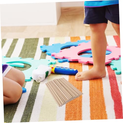 HEALSOPTHY 50 Stück Natürliche Holzstäbchen Unbehandelte Holzdübelrundstäbe für DIY Bastelprojekte Makramee Holzstäbe Sicher zum Bauen und Kreativen von HEALSOPTHY