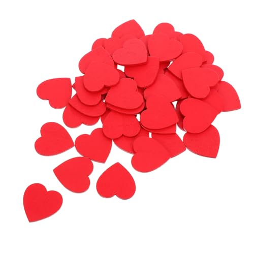 HEALSOPTHY 50 Stück Rote Holzherzen zum Basteln Glatte Oberfläche Dicke Holzscheiben für DIY Hochzeitstischdeko Leichte Holzornamente für Handarbeiten und Partydekoration von HEALSOPTHY
