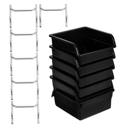 HEALSOPTHY 6 Sätze Robuste Pegboard Bins aus Dickem Kunststoff mit Haken Vielseitige Ordnungsboxen für Werkstatt Garage und Bastelraum Langlebige Aufbewahrungslösung für Stecktafel Zubehör von HEALSOPTHY