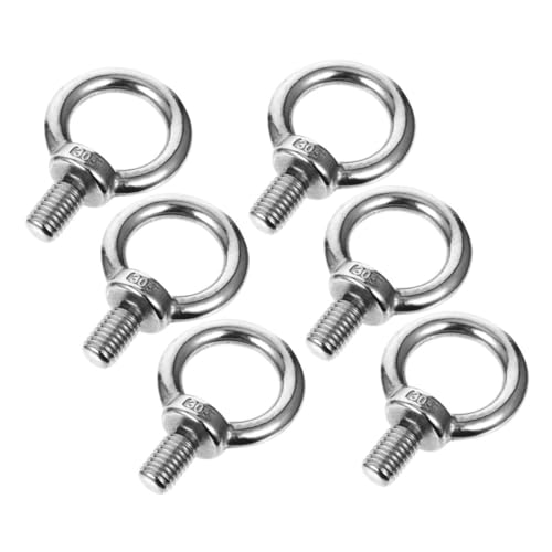 HEALSOPTHY 6 Stück Ringschrauben aus Edelstahl Gewindebolzen mit Augenring Vielseitig für Befestigungszwecke in Industrie Garten und Handwerk Einsetzbar von HEALSOPTHY