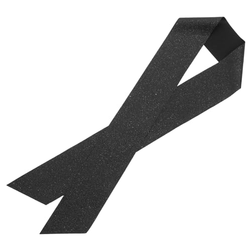 HEALSOPTHY 6 Stück Schwarze Glitzerschärpen aus Strapazierfähig und Angenehm zum Selbstgestalten mit Stickerei oder für Hochzeit Abschlussfeier Brautparty und DIY Dekoration von HEALSOPTHY