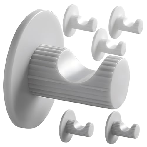 HEALSOPTHY 6 Stück Selbstklebende Wandhaken Extra Stark ohne Bohren für Bad Küche Büro Einsetzbar Weiß Wasserfester Halter für Handtücher Schlüssel Mäntel Schals von HEALSOPTHY
