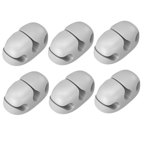 HEALSOPTHY 6 Stück Silikon Kabelhalter Selbstklebend für USB Ladekabel und Datenkabel bis Flexibler Kabel Organizer zur Kabelführung und Kabelmanagement Am Schreibtisch Wiederverwendbar und von HEALSOPTHY