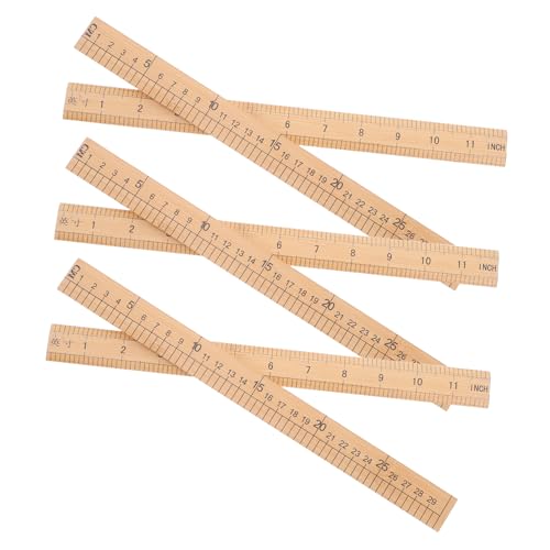 HEALSOPTHY 6 Stück Teiliges Bamboo Maßstab Skalen Doppelseitige Präzise Markierungen Vielseitig für Nähen Quilten Zeichnen für Schule Büro und Handwerk von HEALSOPTHY