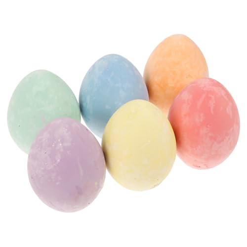 HEALSOPTHY 6 Stück Teiliges Bunte Kinderkreide in Einzigartiger Eierform Staubfrei Langlebig für Tafel und Straßenkreide Outdoor Zeichnen Spielerisch Geeignet für Junge Mädchen von HEALSOPTHY
