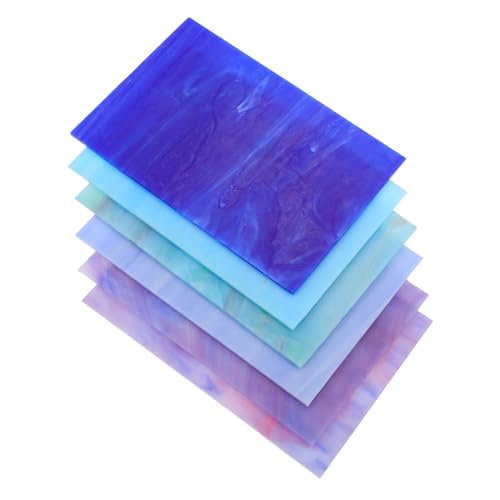 HEALSOPTHY 6 Stück Teiliges Bunte Wasserwellen Mosaikglasplatten für DIY Kirchenfenster Stained Glass Kunsthandwerk Zubehör Mix von HEALSOPTHY