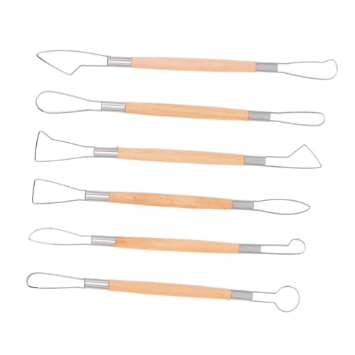 HEALSOPTHY 6 Stück Teiliges Clay Sculpting Tool Robustes Modellierwerkzeug für Töpfern Tonarbeiten Keramikgestaltung Vielseitig zum Schnitzen Formen Glätten für Anfänger und Profis von HEALSOPTHY