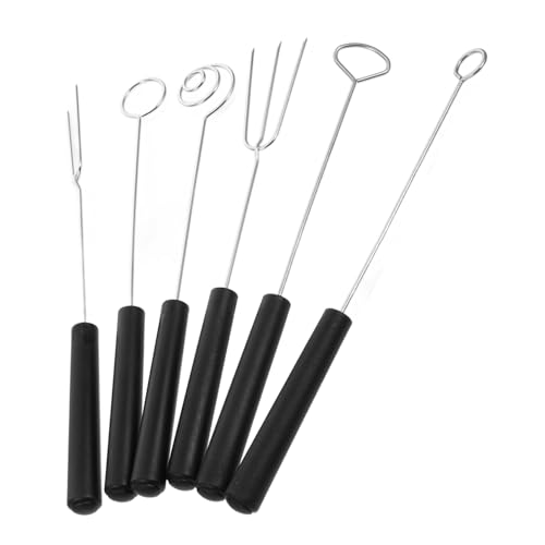 HEALSOPTHY 6 Stück Teiliges Edelstahl Fondue Gabel mit Ergonomischem Griff Vielseitige Schokoladen Käse Obstgabeln für Backen Hot Pot und Küchen dip Kompakt und Leicht für Zuhause und von HEALSOPTHY