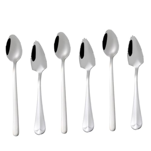 HEALSOPTHY 6 Stück Teiliges Löffel Lebensmittelechtem Edelstahl mit Glatten Kanten und Gezahntem Fördert Koordinationsfähigkeiten bei Junge Mädchen für Beikost und von HEALSOPTHY