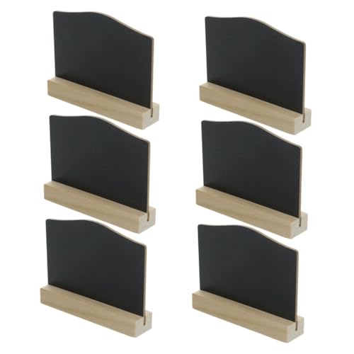 HEALSOPTHY 6 Stück Teiliges Mini Kreidetafel Doppelseitig Kleine Holztafeln zum Beschriften Wiederverwendbar für Buffet Brunch Party Büro und Zuhause Kleine Tischtafel von HEALSOPTHY