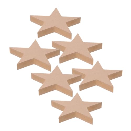HEALSOPTHY 6 Stück Unlackierte Holzsterne MDF Sterne Basteln Blanko Sterne Deko Holz Ornament DIY für Weihnachtsdeko Fenster Tür Party von HEALSOPTHY