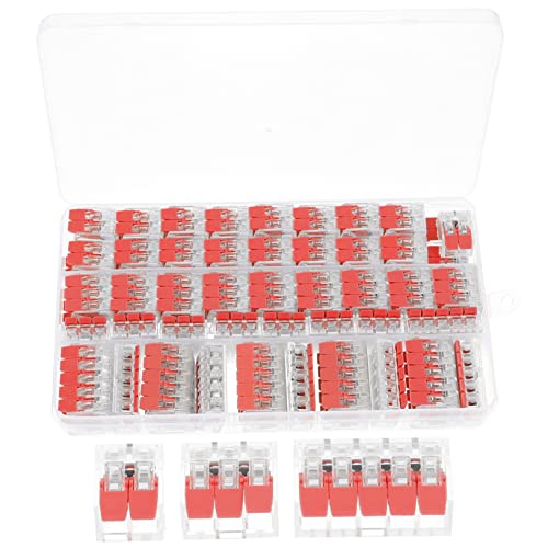 HEALSOPTHY 75 Stück Teiliges Hebelkabelverbinder Set Kompakte Elektrische Verbindungs Klemmen für Hausgebrauch und Polige Steckverbinder Transparent mit Prüfsichtfenster für Schnelle von HEALSOPTHY
