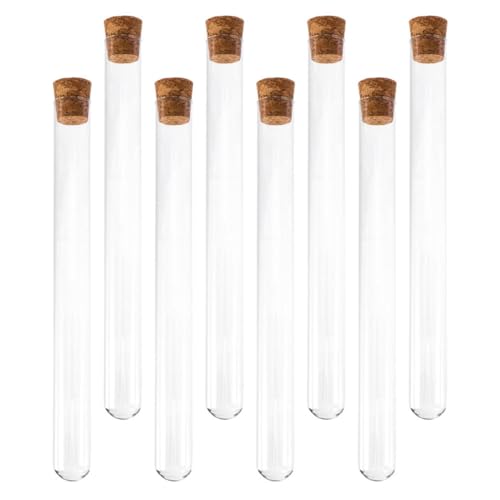 HEALSOPTHY 8 Stück Teiliges Glas Reagenzgläser mit Holzstopfen Hitzebeständig und Chemisch Resistent Labor Forschungsbedarf für Experimente und Aufbewahrung HEALSOPTHY 8 Stück Teiliges Glas Reagenzgläser mit Holzstopfen Hitzebeständig und Chemisch Resistent Labor Forschungsbedarf für Experimente und Aufbewahrung von HEALSOPTHY