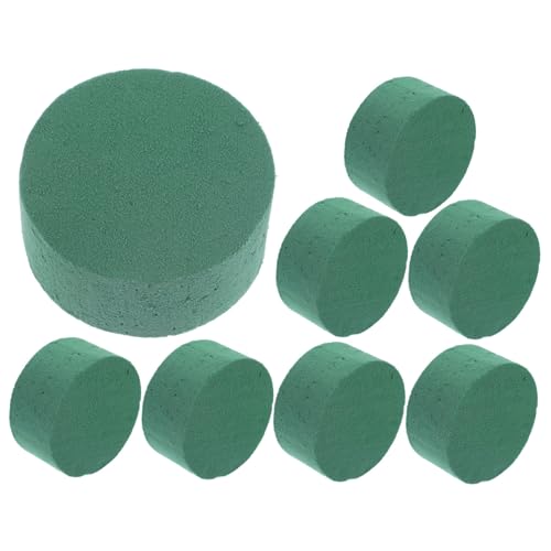 HEALSOPTHY 8 Stück Teiliges Runde Blumenschlamm Blöcke Grün Starke Wasseraufnahme Zylindrischer Steckschwamm für Blumenarrangements Basis für Frische und Künstliche Blumen von HEALSOPTHY