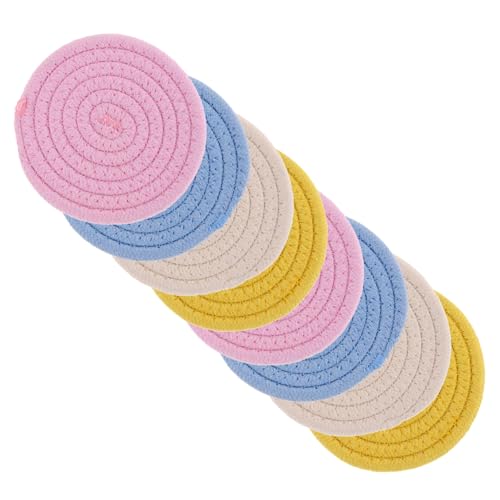 HEALSOPTHY 8 Stück Teiliges Tischset aus Dickem Isolierendem Baumwollseil in Pastellfarben Vielseitige Platz Untersetzer für Esstisch Dekoratives Hitzebeständiges Platzdeckchen Schützend und von HEALSOPTHY