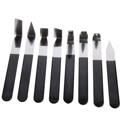HEALSOPTHY 8 Stück Teiliges Töpferwerkzeug Carving Cutter mit Rutschfestem Gummigriff Präzise Skulptur und Modellierwerkzeuge für DIY Kunstprojekte von HEALSOPTHY