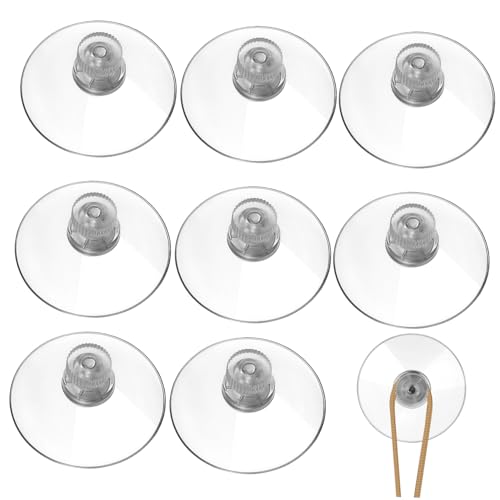 HEALSOPTHY 8 Stück Teiliges Transparente Saugnäpfe mit Starkem Halt Vielseitige Saugnapf Haken für Fenster Fliesen Türen und Auto Einfache Montage ohne Bohren für Bad und Küche von HEALSOPTHY