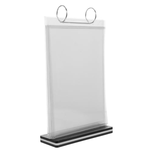 HEALSOPTHY Acryl Menüständer Hochformat Drehbarer Tischaufsteller mit Flip Funktion Vielseitiger Menükartenhalter für Restaurant Bar und Robuster Transparenter Aufsteller für Tisch und Theke von HEALSOPTHY