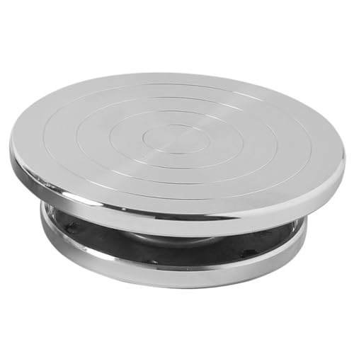 HEALSOPTHY Aluminiumlegierung Drehplatte Töpferscheibe Stabiler Dreharbeitstisch mit rutschfeste Basis Doppelseitig Nutzbar für Keramikmodellierung von HEALSOPTHY