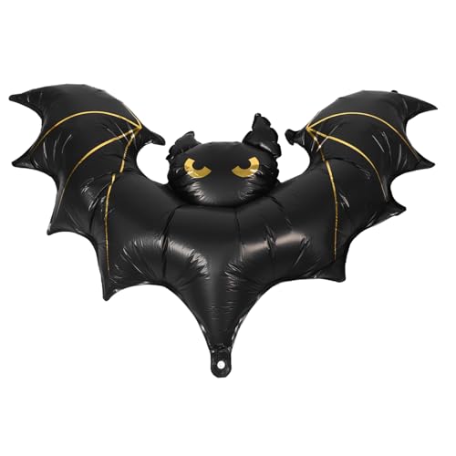 HEALSOPTHY Aufblasbare Fledermausdekoration Halloween-Dekorationen Hängende Fledermäuse Aufblasbare Fledermausballons Halloween Hängende Fledermäuse Schwarz Aluminiumfolie von HEALSOPTHY