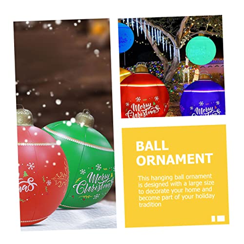 HEALSOPTHY Aufblasbarer Großer Weihnachtsball Grün Wetterfeste Outdoor Dekoration für Garten und Übergroßer Weihnachtsornament für Festliche Weihnachtsatmosphäre von HEALSOPTHY