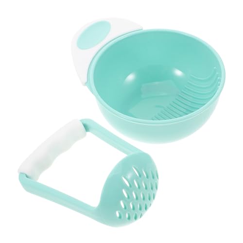HEALSOPTHY Babynahrungs Stampferschüssel Manuell mit Dicht Schließendem Deckel Dualem Behälterdesign Vielseitig für Obst Fleisch Einfach zu Reinigen für Gesunde Babynahrung Zubereitung von HEALSOPTHY