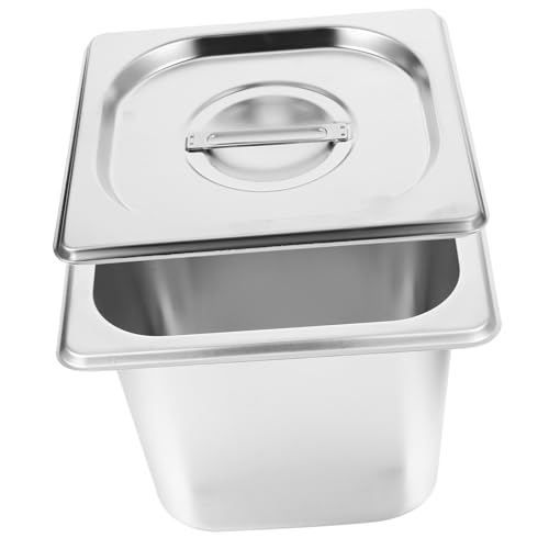 HEALSOPTHY Edelstahl Buffet Behälter mit Deckel Rechteckiger Edelstahl Food Pan für Kantine und Party Rostfreier Servierbehälter mit Schutzdeckel Leicht zu Reinigen und Wiederverwendbar HEALSOPTHY Edelstahl Buffet Behälter mit Deckel Rechteckiger Edelstahl Food Pan für Kantine und Party Rostfreier Servierbehälter mit Schutzdeckel Leicht zu Reinigen und Wiederverwendbar von HEALSOPTHY