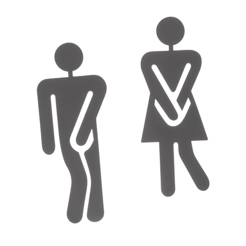 HEALSOPTHY Edelstahl Wc schild Schwarz Langlebige Toiletten Türschilder für Herren Damen Rostfrei Selbstklebend Geeignet für Hotel Restaurant Büro und Gemeinschafts Waschräume von HEALSOPTHY