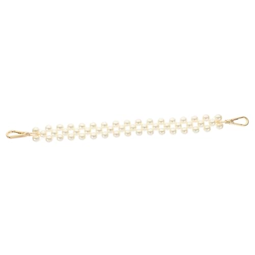 HEALSOPTHY Ersatz Taschenriemen Weiße Perlenkette Handtaschenriemen mit Schnallen Strapazierfähiger Kettenriemen für DIY Taschen Modische Umhängetasche Zubehör von HEALSOPTHY