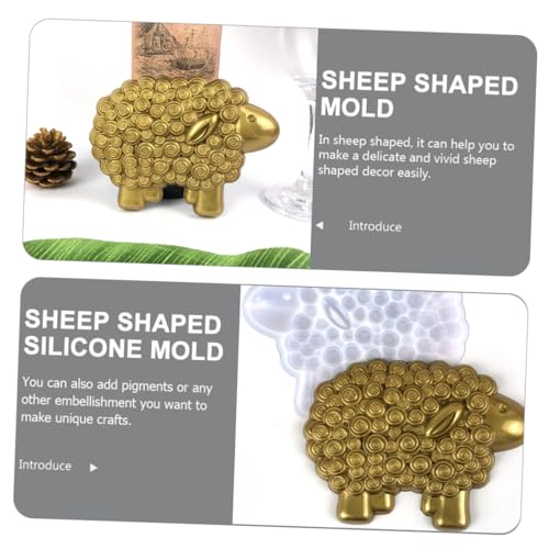 HEALSOPTHY Flexibles DIY Silikonform Schaf Gießform für Epoxidharz Schaf Figur Dekoration Wiederverwendbar Antihaftbeschichtet Einfach zu Reinigen Verwenden für Kreative Bastelprojekte von HEALSOPTHY