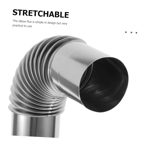 HEALSOPTHY Flexibles Edelstahl-Schornsteinrohr mit Bogen Hitzebeständiger Ofen-Abgasrohr Ersatz für Herd und Warmwasserbereiter Einfache Installation Langlebig und Vielseitig Einsetzbar von HEALSOPTHY