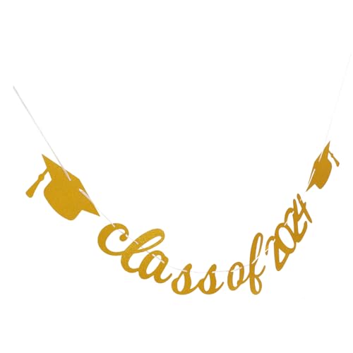 HEALSOPTHY Graduation Banner Class Of Gold Farbverlauf Party Wanddeko Abschlussfeier Hängend Wiederverwendbar für Abitur Feier von HEALSOPTHY